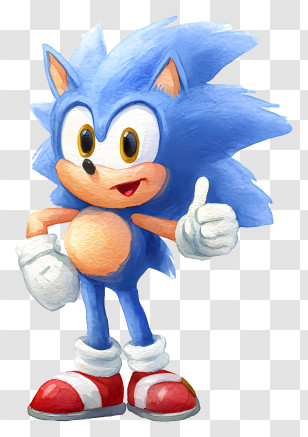 Sonic The Hedgehog - Cute Blue Hedgehog Sitting Transparent PNG