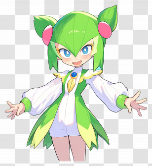 Sonic The Hedgehog - Charming Green-Haired Anime Character Design Transparent PNG