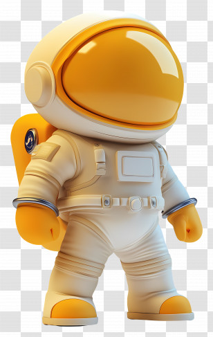 Cartoon Astronaut - Astronaut In Yellow Suit Cartoon Transparent PNG