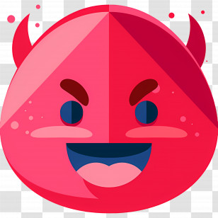 Devil Emoji - Red Devil Emoji Illustration Transparent PNG