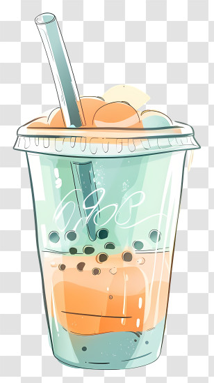Bubble Tea - Bubble Tea In Plastic Cup Transparent PNG