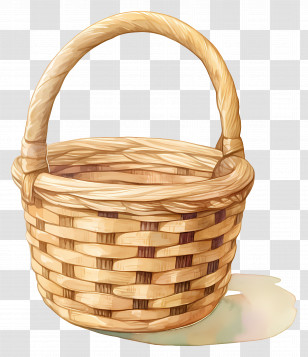 Handled Basket - Woven Basket With Handle Transparent PNG