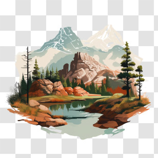 National Park Service Founders Day - Beautiful Mountain Landscape Transparent PNG
