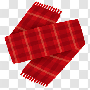 Icon - Red Scarf With Checkered Patterned Design Transparent PNG