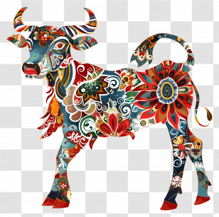 Chinese Zodiacs - Ornamental Bull Illustration With Chinese Zodiac Inspiration Transparent PNG