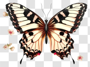 Elegant Butterfly Vector 3d - Elegant Colorful Butterfly With Delicate Patterns Transparent PNG