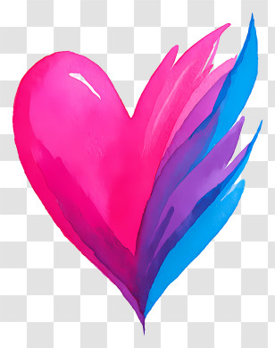 Glowing Heart - Colorful Heart Illustration For Love And Romance Transparent PNG