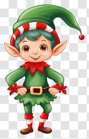 Christmas Elf - Festive Cartoon Christmas Elf Transparent PNG