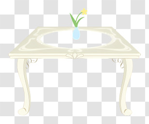 Icon - Elegant White Table With Flower Vase Transparent PNG
