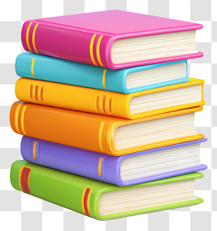 Stack Of Textbooks - Colorful Stack Of Books Transparent PNG