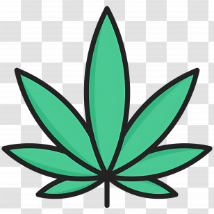 Cannabis Leaf - Green Cannabis Leaf Logo Transparent PNG
