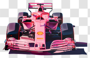 Formula 1 Car - Pink Formula 1 Race Car Transparent PNG