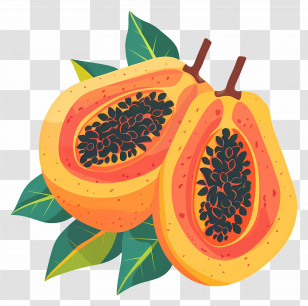 Papaya - Delicious Juicy Papaya Halves Transparent PNG
