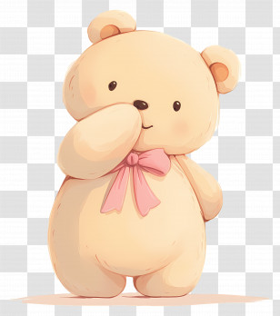 Cute Teddy Bear - Cute Bear With Pink Bow Illustration Transparent PNG