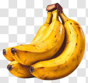 Banana - Ripe Yellow Banana Bunch Transparent PNG