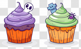 Halloween Cupcakes - Spooky Halloween Cupcakes Transparent PNG