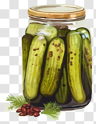 Pickles - Jar Of Pickles With Spices Transparent PNG