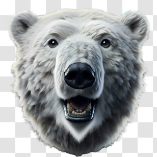 Polar Bear - Polar Bear Head Close-Up Illustration Transparent PNG