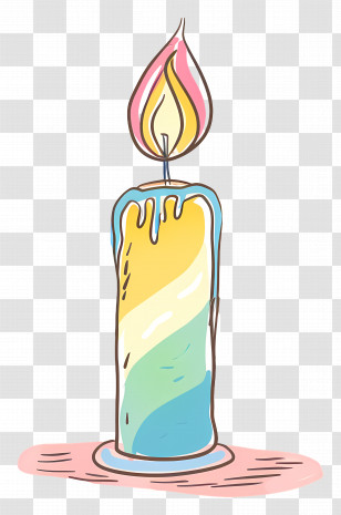 Candle - Colorful Candle Illustration Transparent PNG