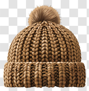 Knit Cap - Warm Brown Knitted Hat Transparent PNG