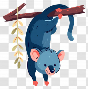 Cute Possum - Cute Hanging Koala On Branch Transparent PNG