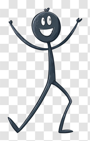 Funny Stickman - Joyful Stick Figure Illustration Transparent PNG