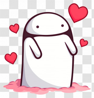 Flork Heart Meme - Adorable Doodle With Hearts Transparent PNG