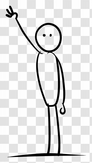 Stick Figure - Stick Figure Waving Illustration Transparent PNG