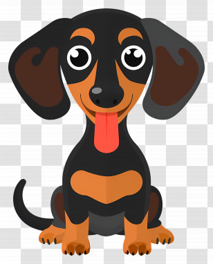 Animated Dog - Black Dachshund Cartoon Illustration Transparent PNG