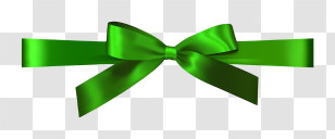 Icon - Green Satin Ribbon Bow Transparent PNG
