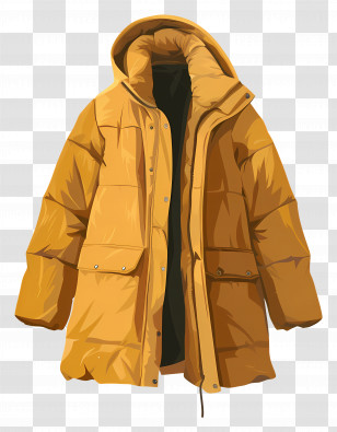 Winter Coat - Warm Yellow Winter Jacket Transparent PNG