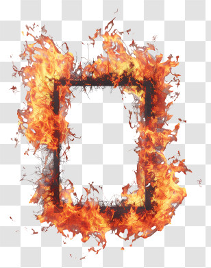 Fire Frame - Burning Frame With Flames Transparent PNG