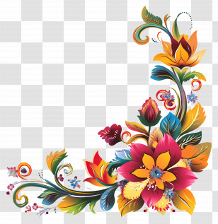 India Flower - Colorful Floral Design Transparent PNG