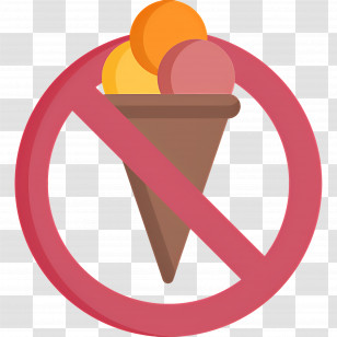 No Food - No Ice Cream Sign Transparent PNG
