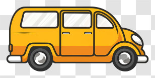 Cartoon - Yellow Van Illustration In Cartoon Style Transparent PNG