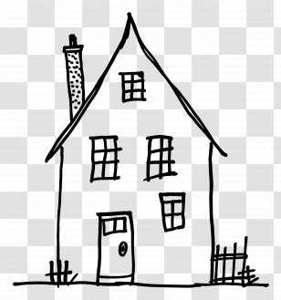 House Outline - Small Cute Doodle House Transparent PNG