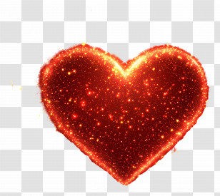 Love Background - Glowing Sparkling Heart Transparent PNG
