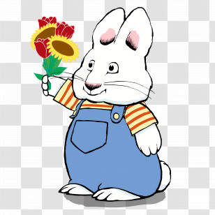 Max Ruby - Bunny With Flowers Transparent PNG