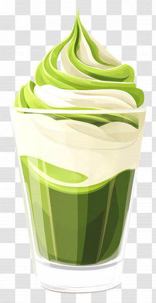National Parfait Day - Matcha Ice-Cream In A Glass Cup Transparent PNG