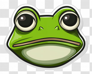 Pepe The Frog - Cartoon Frog Face With Big Eyes Transparent PNG