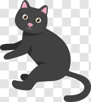 Icon - Black Cat Illustration Transparent PNG