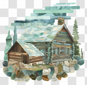 Log Cabin - Small Cute Doodle House Transparent PNG