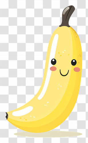 Cute Banana - Smiling Yellow Banana Cartoon Transparent PNG