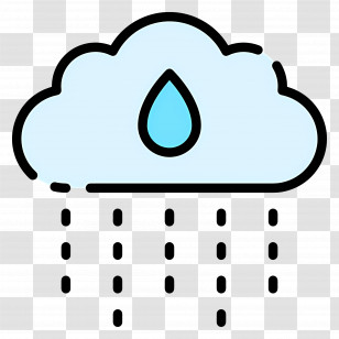 Raining Cloud - Rain Cloud Illustration With Droplets Transparent PNG