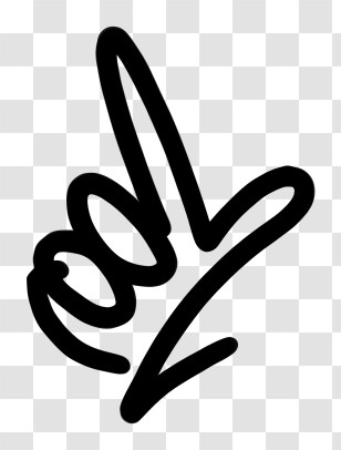 Gun Finger - Love Hand Sign Doodle Transparent PNG