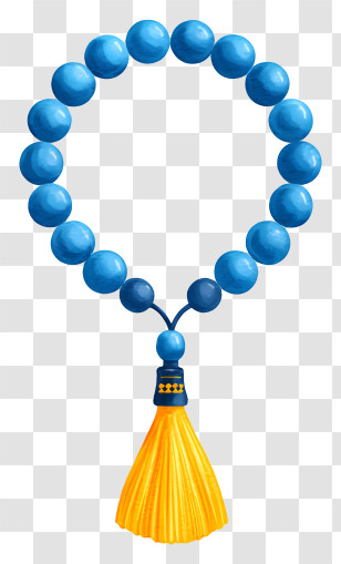 Ramadan Prayer Beads - Blue Prayer Beads With Tassel Transparent PNG