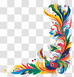 Carnival - Colorful Artistic Floral Design Transparent PNG