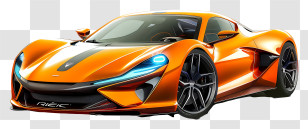 Rimac Nevera - Sleek Orange Sports Car Illustration Transparent PNG