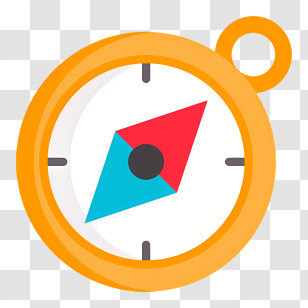 Compass Logo - Orange Compass For Navigation Transparent PNG
