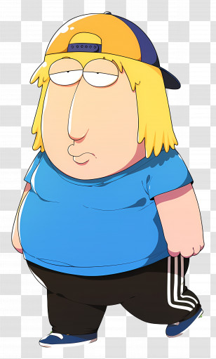 Chris Griffin - Cartoon Character With Yellow Hair And Baseball Cap Transparent PNG
